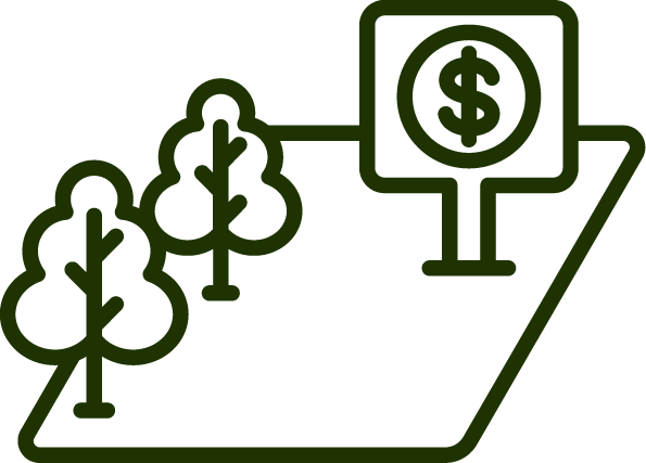 Plot of land with trees for sale
